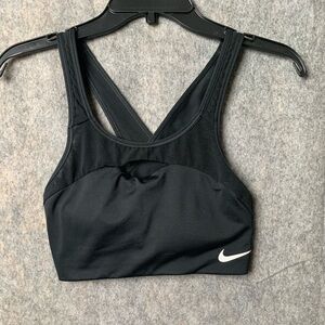 Nike Dri Fit Women Size Medium Black athletic Sports Bra Mesh‎